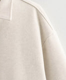 Pure Color Wide Zip Wool Coat With Classic Fit Beige