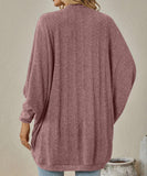 Batwing Sleeve Cardigan Loose Knit Coat Nylon Elastane
