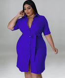 Elegant Solid Color Short Sleeve Blouse Dress Lightweight and Stylish