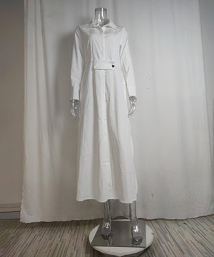 Slim-Fit Strappy Solid Color Blouse Dress For All Occasions