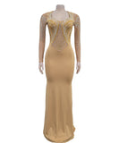 Classic Sequined Long Sleeve Dress Night Out Elegance