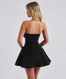 Sexy Strapless Short Dress With Bow Tie For Figure Hugging