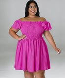 Oversized One-Shoulder Wide Sleeve Dress for Women with Short Sleeves