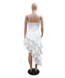 Chic Halter Dress with Irregular Ruffles for Elegant Women