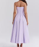 Sexy Sleeveless Plunging Dress Solid Color Polyester