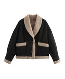 Classic Relaxed Coat With Turned-Down Collar For Winter