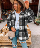 Stylish Long Sleeved Check Cardigan Coat for Effortless Chic