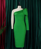Sexy Shapewear Oblique Shoulder Dress Slimming Bodycon Evening Wear