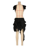 Beaded Backless Sleeveless Evening Dress For Party Black