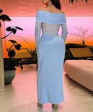 Sultry Off Shoulder Dress Net Dress With Openwork In Black