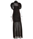 Sexy Mesh See-Through High-Waist Dress Flattering Silhouette With Stretch Comfort For Nightlife