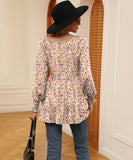Printed Bubble Long Sleeve Fitted Top Nylon Elastane Blend