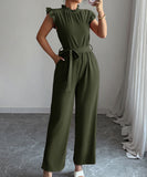 Fashion Floral Lace High Waisted One Piece Pants for Women