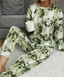 Large Size Tie-Dye Long Sleeve Home Wear Set for Comfort