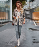 Leopard Print Buttoned Long-Sleeve Jacket With Versatile Styling