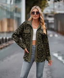 Leopard Print Buttoned Long-Sleeve Jacket With Versatile Styling