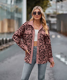 Leopard Print Buttoned Long-Sleeve Jacket With Versatile Styling