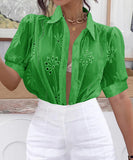 Breathable Open Weave Womens Short Sleeve Polyester Tee