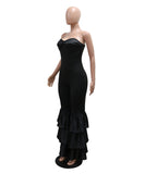 Stylish Sexy Top Solid Color Pleated Lace Jumpsuit for Elegant Nights