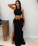 Backless High-Slit Dress in Vibrant Colors for Stunning Looks