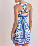 Stylish Women's Printed Halter Dress in Vibrant Colors