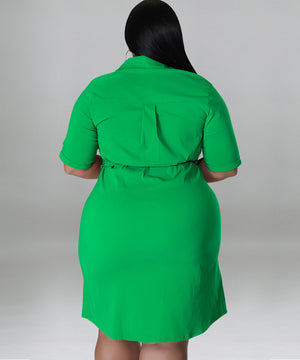 Elegant Solid Color Short Sleeve Blouse Dress Lightweight and Stylish