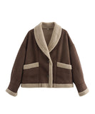 Classic Relaxed Coat With Turned-Down Collar For Winter