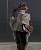 Relaxed Semi High Neck Pullover Sweater For Everyday Wear