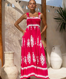 Vacation-Style Halter Top Beach Dress with High Waist Skirt