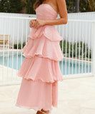 Stylish Strapless Backless Cake Dress in Vibrant Colors