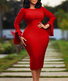 Fashionable Shirt With Flared Skirt Dress Long Sleeve Available In White Yellow Red Black