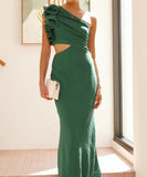 Fashionable One Shoulder Slimming Dress in Vibrant Colors