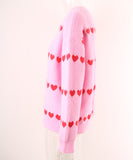Classic Women Heart Pattern Knit Sweater Trendy Pullover