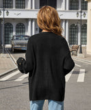 Classic Relaxed Cardigan With Pocket V Neck For Women