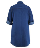 Plus Size Denim Dress For Women Long Sleeve Casual Loose Fit