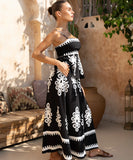 Ethnic Style Backless Halter Pants Set Figure Hugging