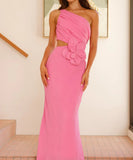 Sexy Plunging Neckline Form-Fitting Solid Color Dress