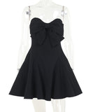 Sexy Strapless Short Dress With Bow Tie For Figure Hugging