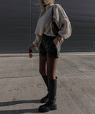 Relaxed Semi High Neck Pullover Sweater For Everyday Wear