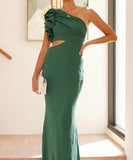 Fashionable One Shoulder Slimming Dress in Vibrant Colors