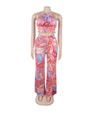 Stylish High-Necked Vest and High-Waisted Trousers Set