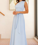 Elegant Sexy Tie Dress in Solid Colors for Effortless Style