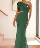 Fashionable One Shoulder Slimming Dress in Vibrant Colors