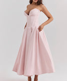 Sexy Sleeveless Plunging Dress Solid Color Polyester