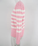 Classic Color Block Cable Knit Turtleneck Sweater Relaxed