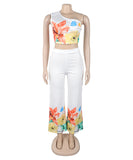 Relaxed Off Shoulder Two Piece Set With Wide Leg Pants