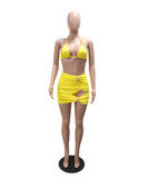 Three-Piece Beach Vacation Bikini Set for Women in Bright Colors