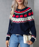 Classic Festive Hooded Christmas Tree Print Sweater