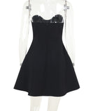 Sexy Strapless Short Dress With Bow Tie For Figure Hugging