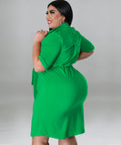 Elegant Solid Color Short Sleeve Blouse Dress Lightweight and Stylish